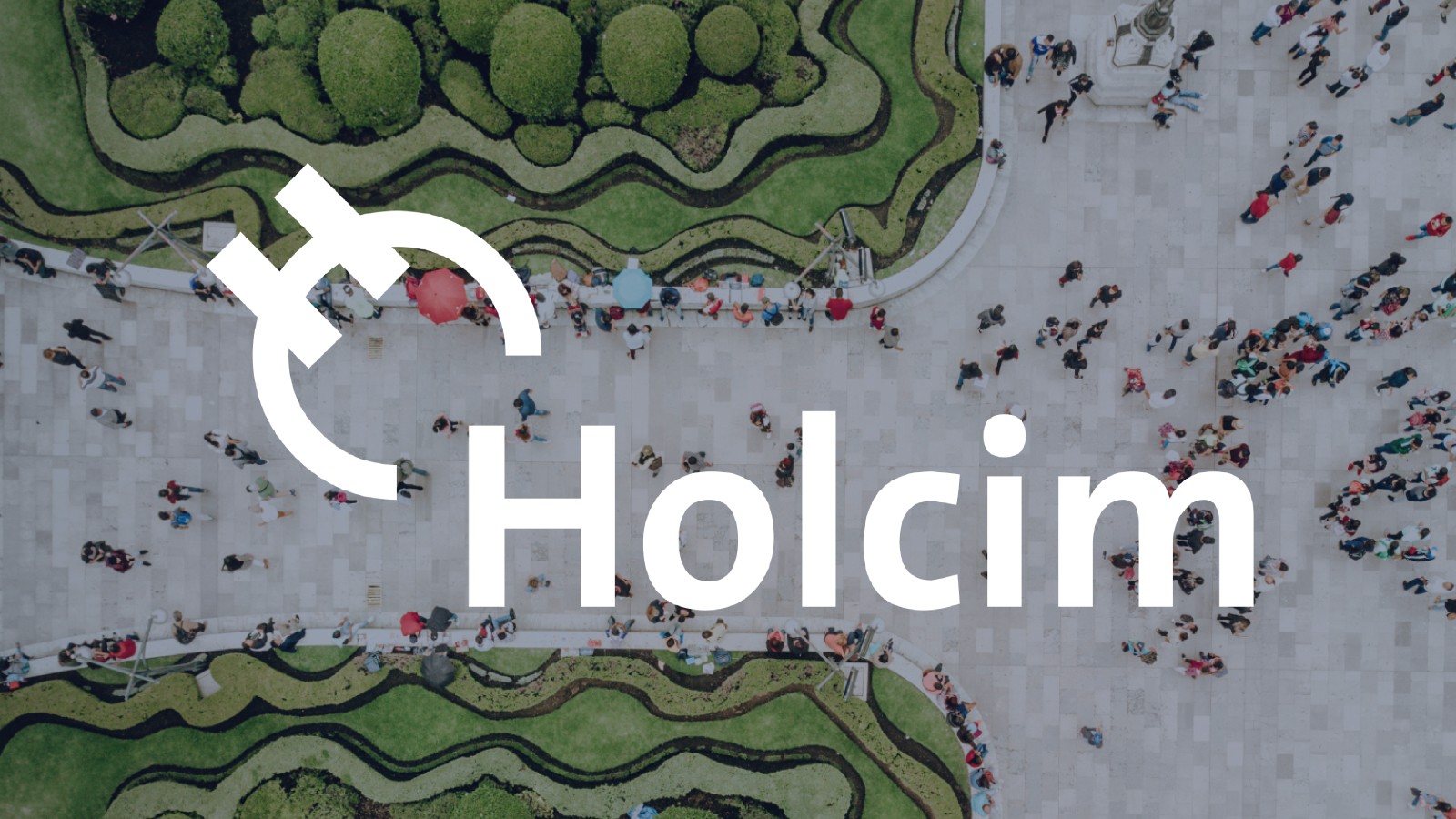 Graphique : Logo Holcim au-dessus d’un espace public