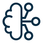 Brain Three Dots Align Dark Blue Icon