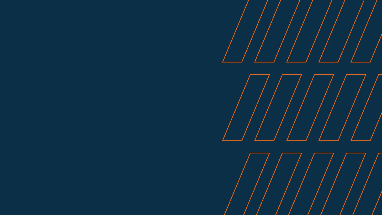 Dark background with orange diagonal lines forming a modern geometric pattern.