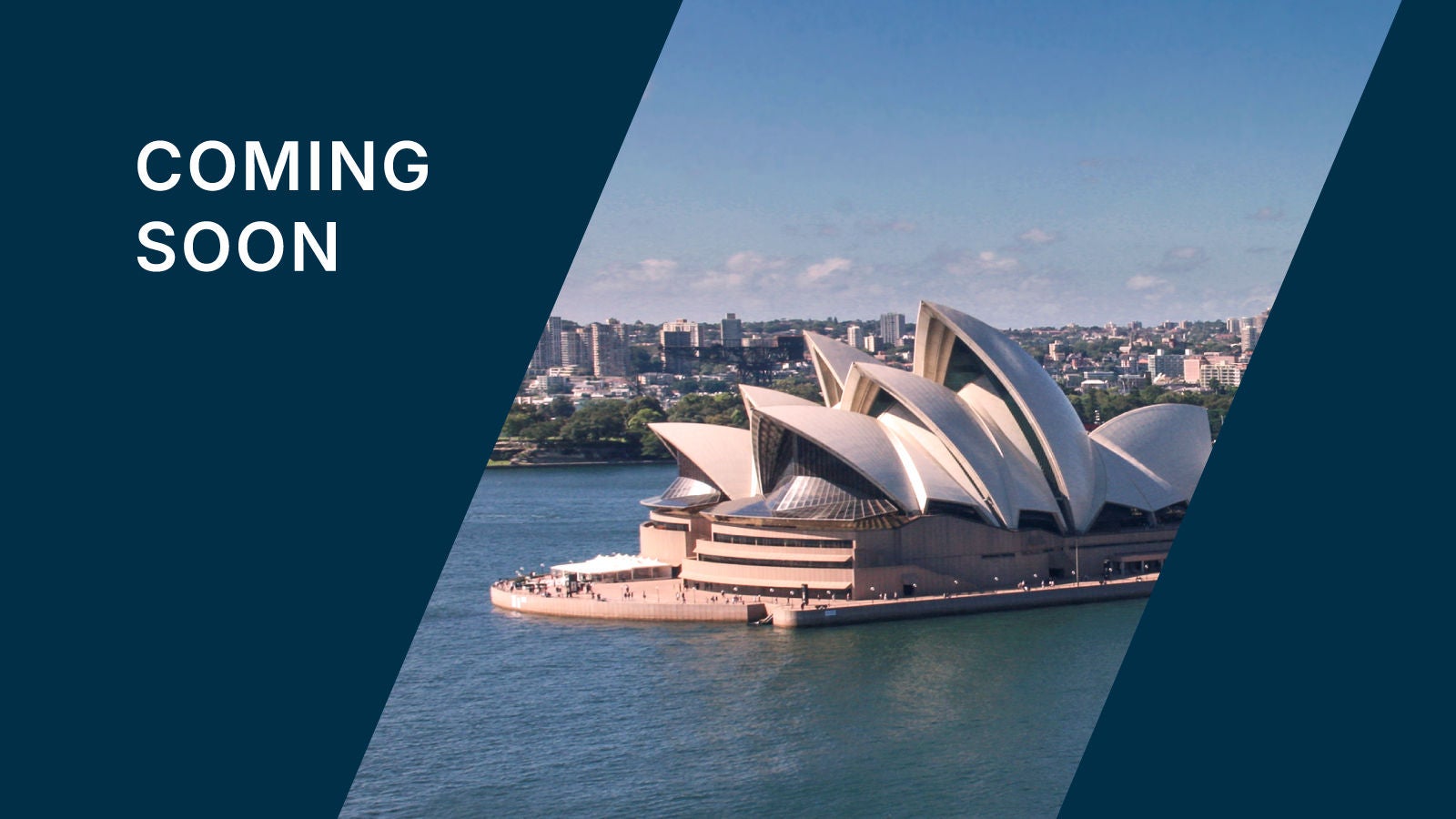 Coming soon resource tile featuring the Sydney Opera House along the harbor with city skyline in the background.