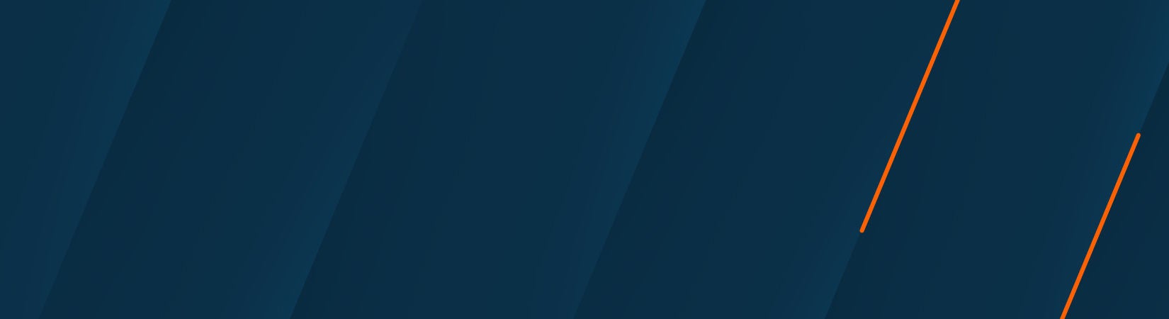 Ink background with diagonal gradient stripes and two thin orange diagonal lines on the right.