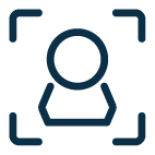 Person Partial Box Dark Blue Icon