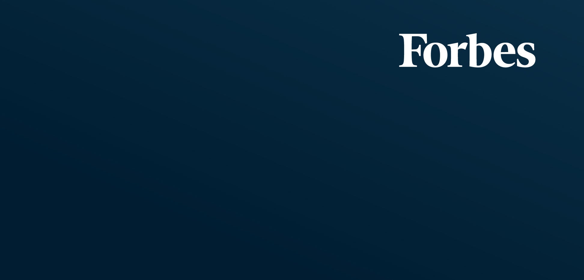 Forbes logo positioned in the upper-right corner on a dark blue gradient background.