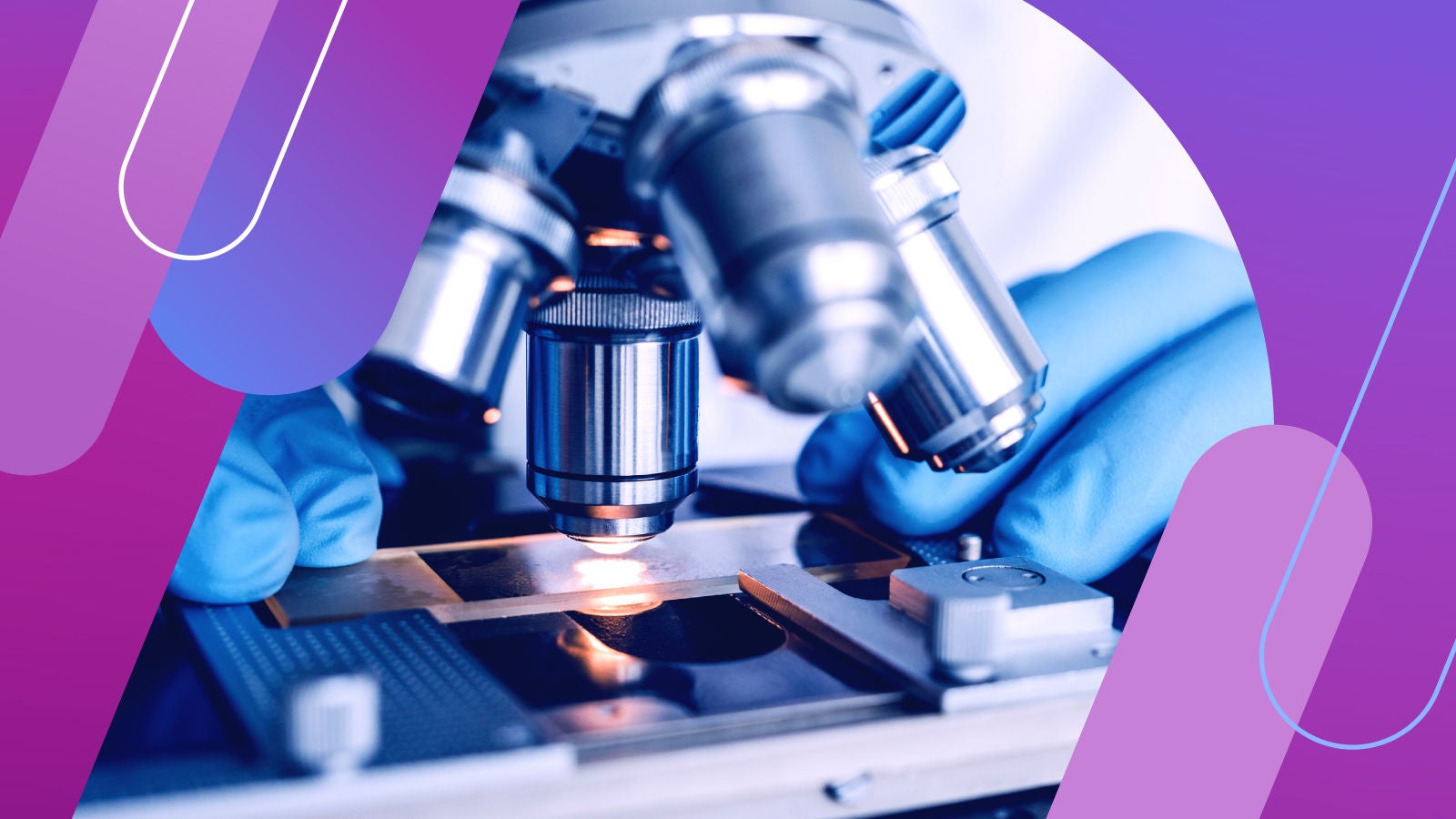 Scientist working with microscope