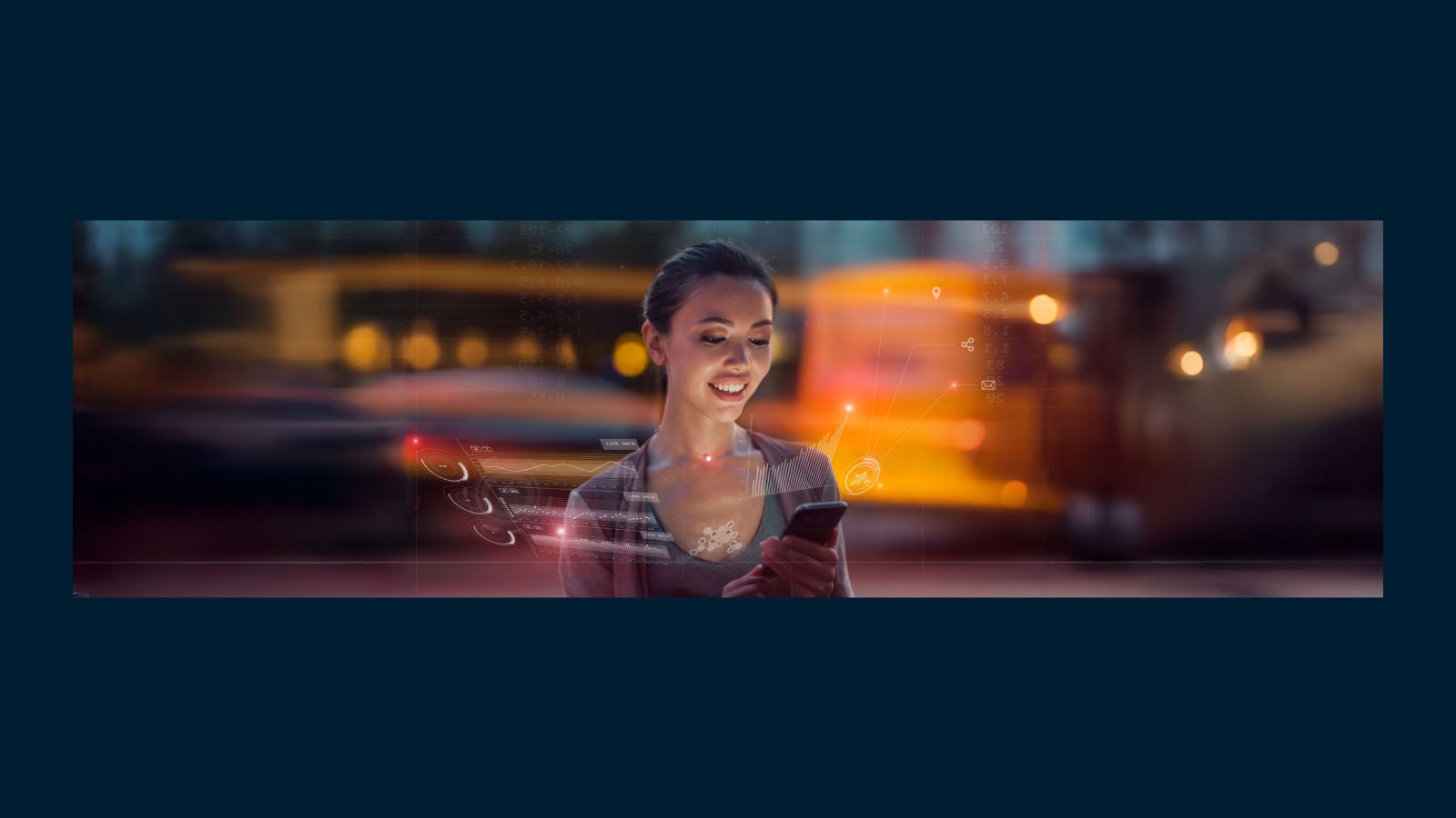 Woman checking reports on her smartphone.