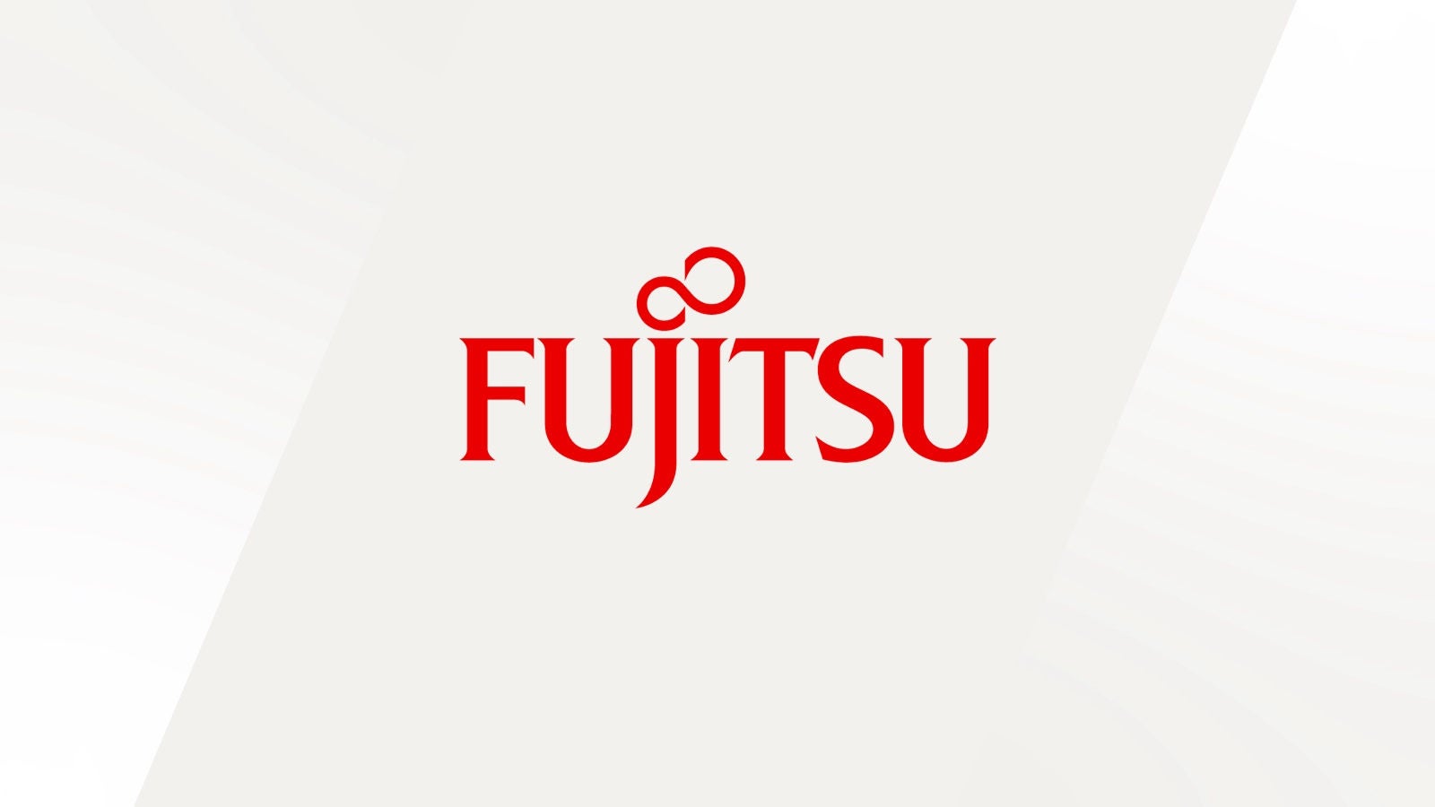 Fujitsu logo with beige background