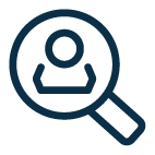 Magnifying Glass Person Icon Ink