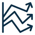 Chart Three Arrows Up Icon Ink