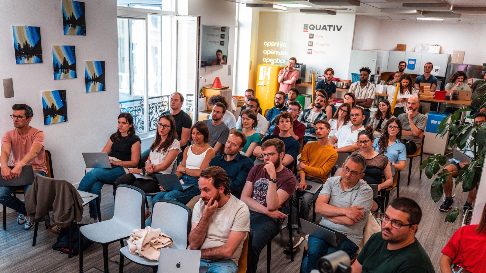 Large group of coworkers in a meeting
