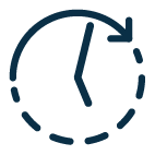 Clock Arrow Dashed Line Dark Blue Icon