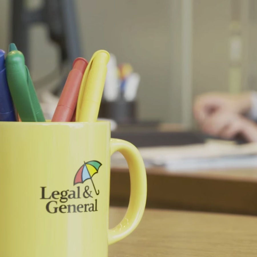 Legal and General's updated logo, showcasing a contemporary aesthetic that embodies the brand's values and vision.