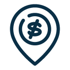 Location Dollar Icon Ink