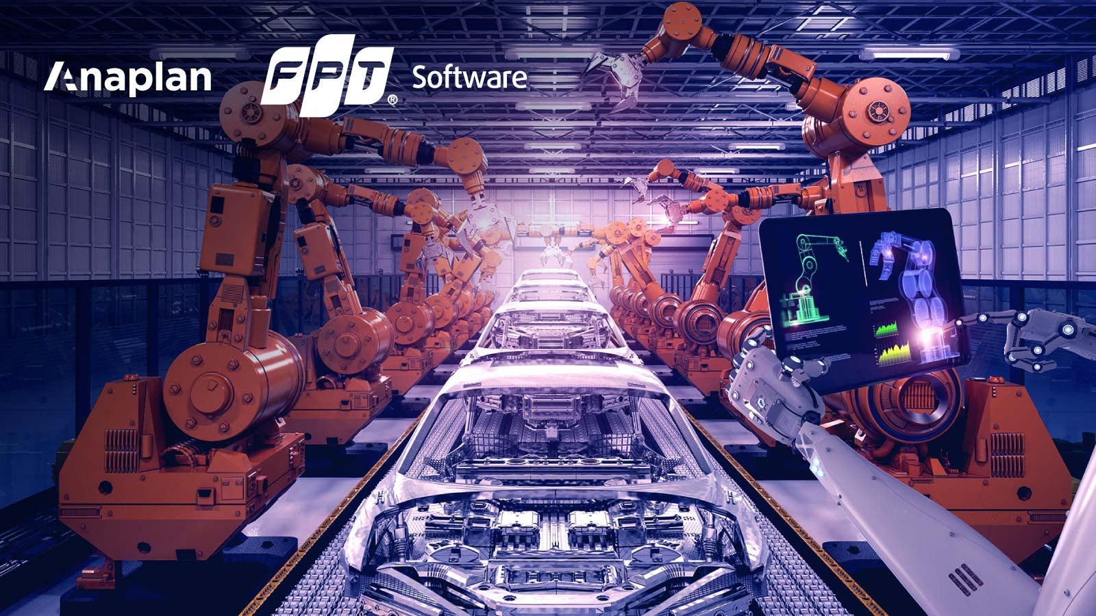 Shot of modern automotive factory