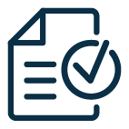 Paper Checkmark Dark Blue Icon