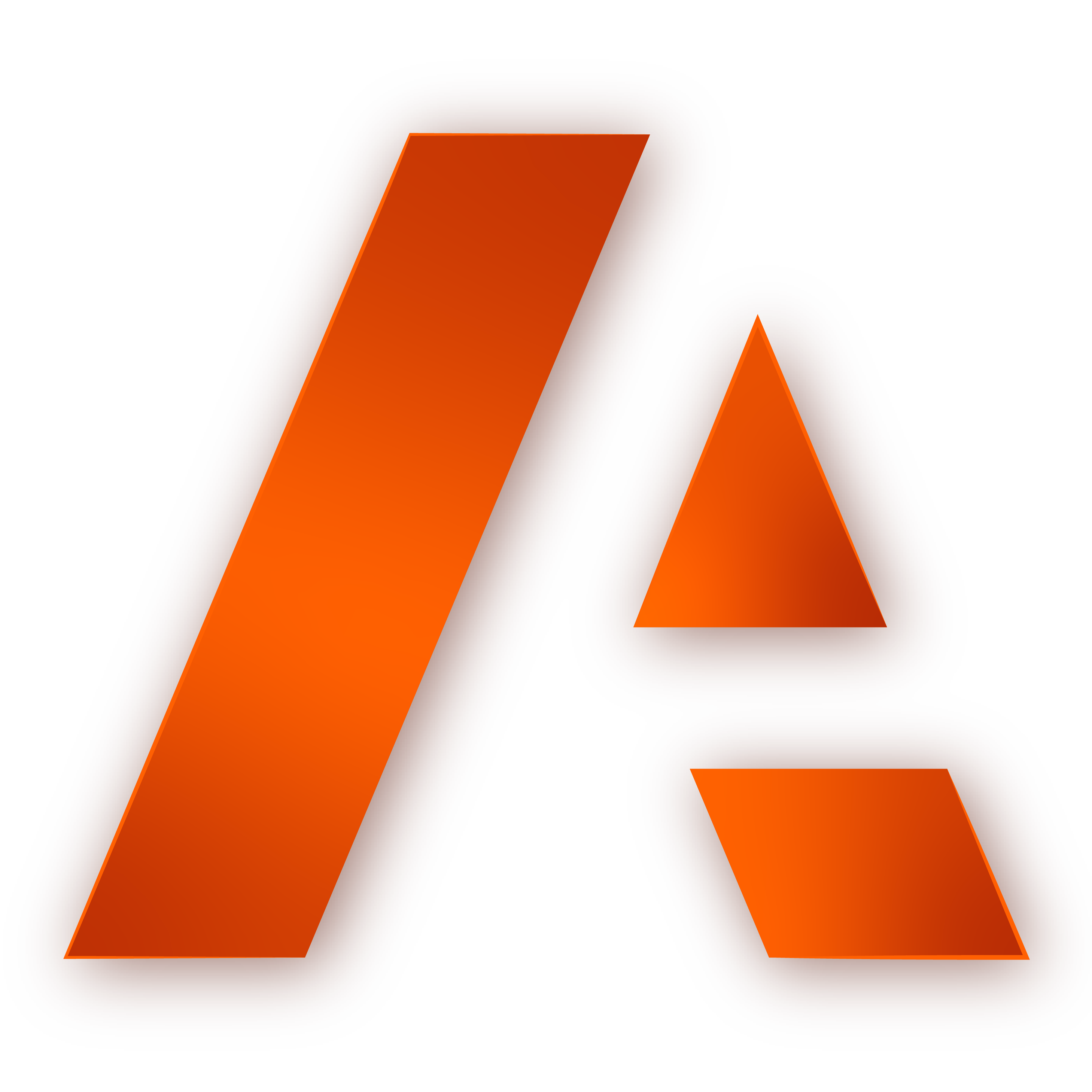 A stylized orange Anaplan “A” icon with three geometric shapes forming the letter against a transparent background.