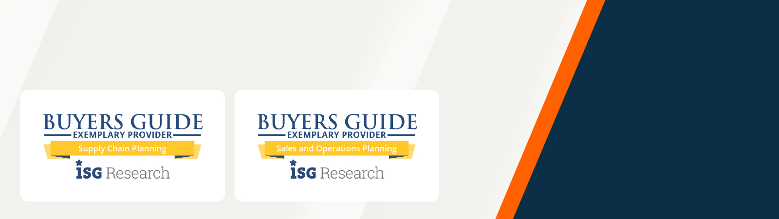 Anaplan resource tile for ISG Buyers Guide press release. With a background of soft grey tones and a vertical blue gradient on the right side.