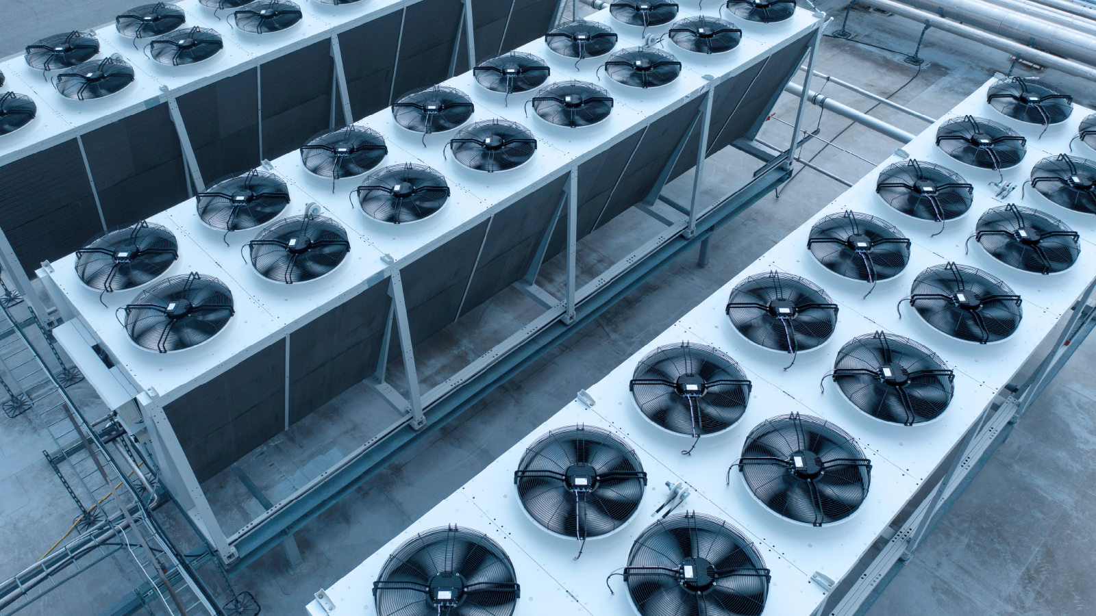 Industrial fans on a large roof