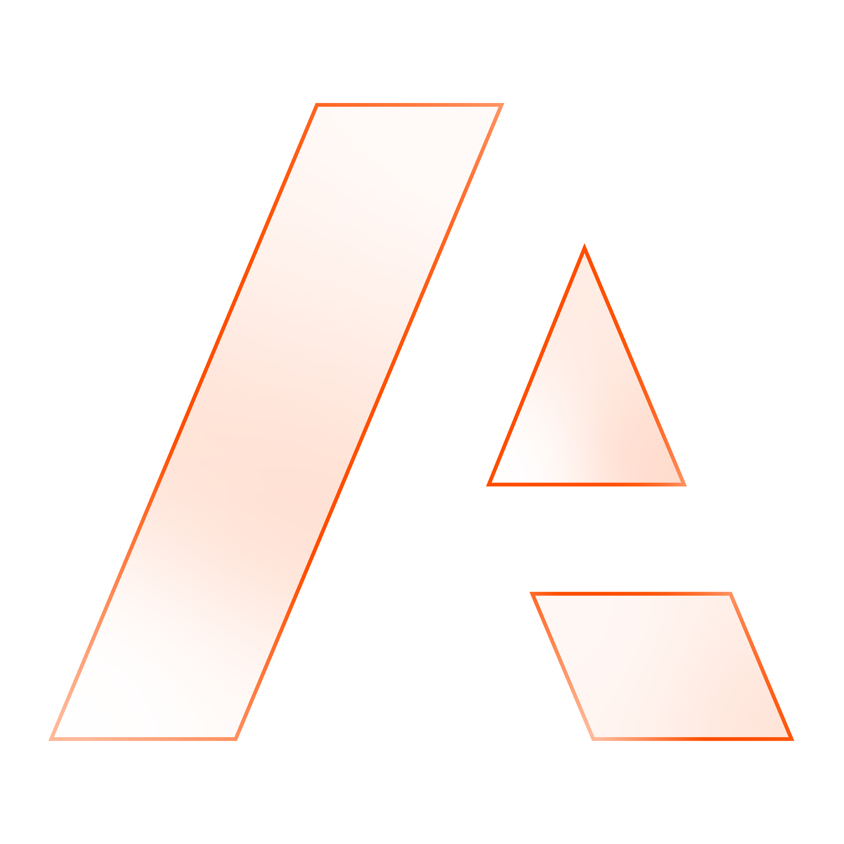Anaplan "A" logo in a stylized outline design, featuring three distinct orange gradient shapes on the background.