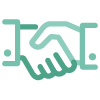 Graphic: abstract icon of handshake