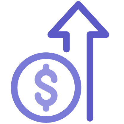 Graphic: money arrow up icon