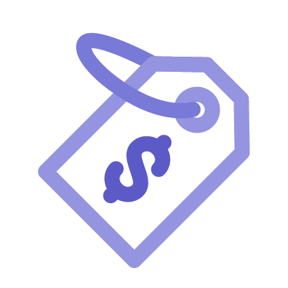 Graphic: money tag icon purple