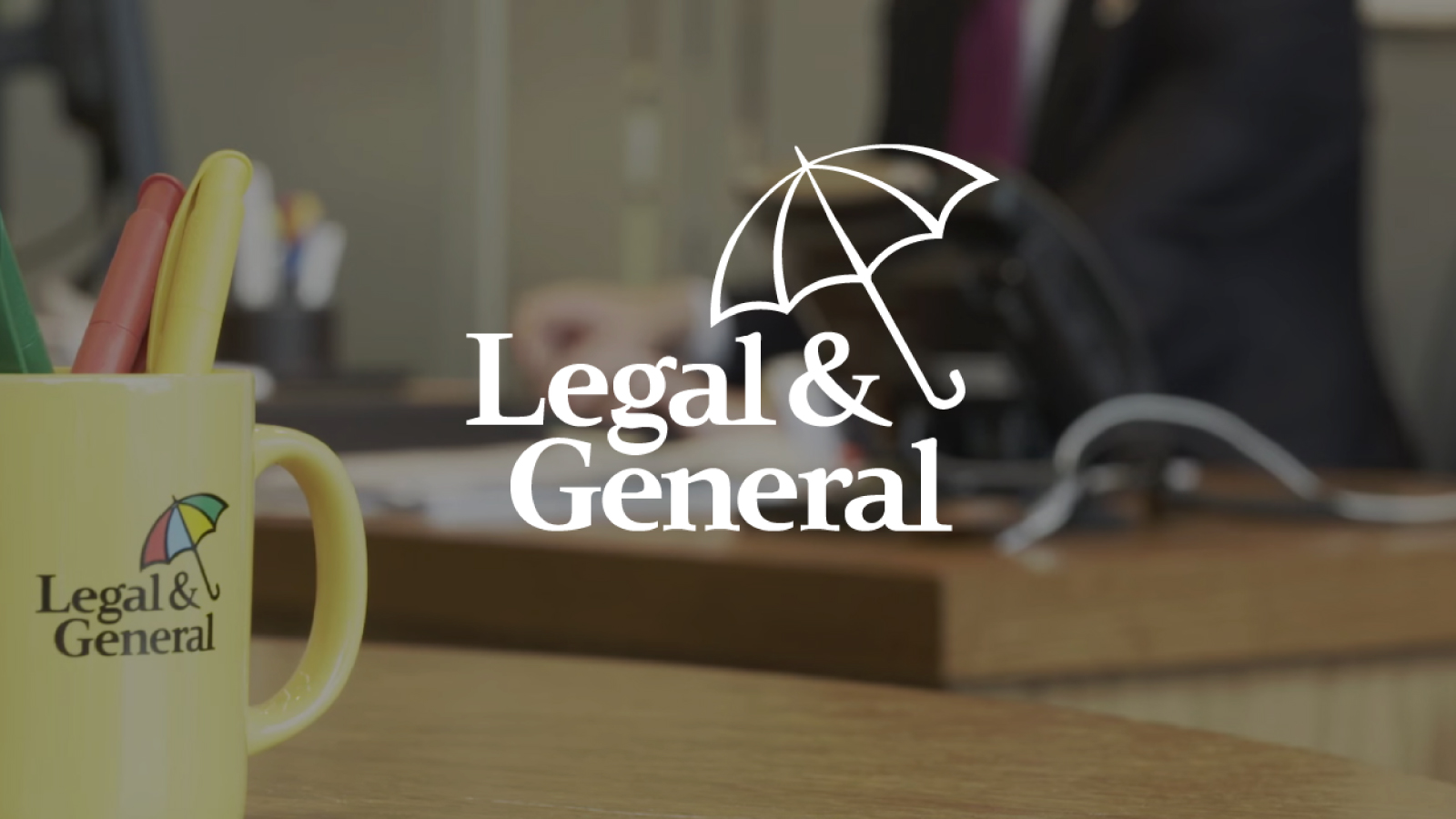 Graphic: legal office setting with Legal & General logo overlayed