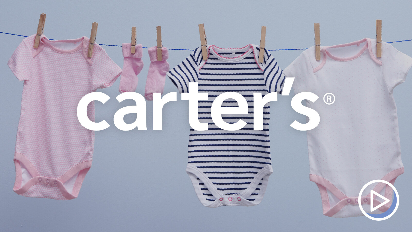 Graphic: Carter's logo on top of baby clothing on clothing line