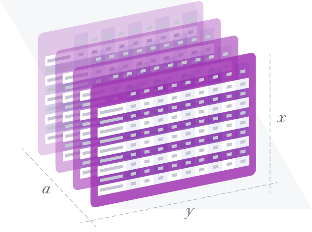 Graphic: purple stylized sheets