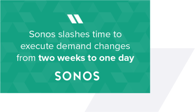 Sonos slashes time to execute demand changes from two weeks to one day.