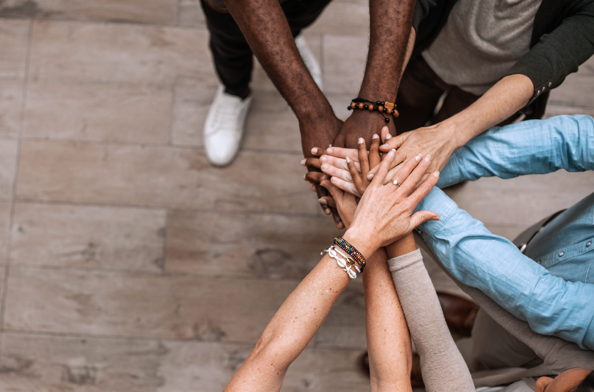 Group of diverse hands