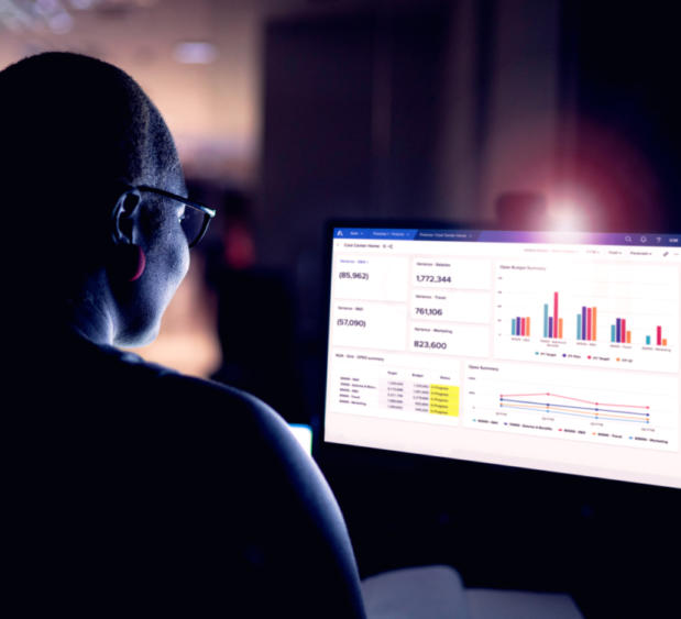 Computer screen showing Anaplan Dashboard