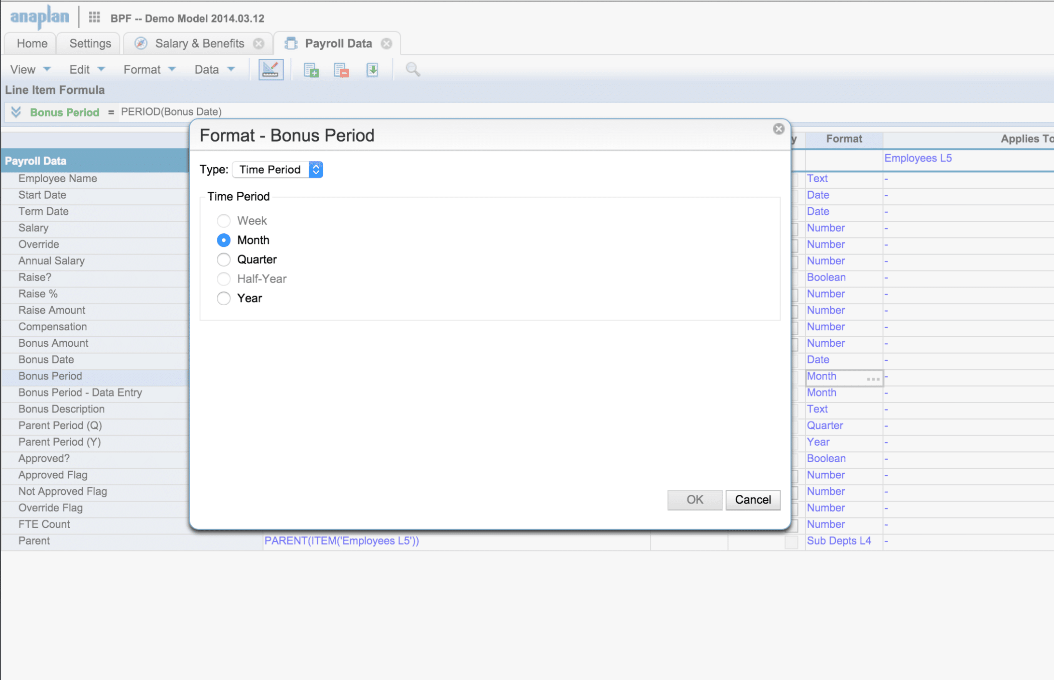 Time Period as a List Format