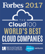 Image du classement 2017 des 100 meilleures entreprises mondiales du Cloud établi par Forbes