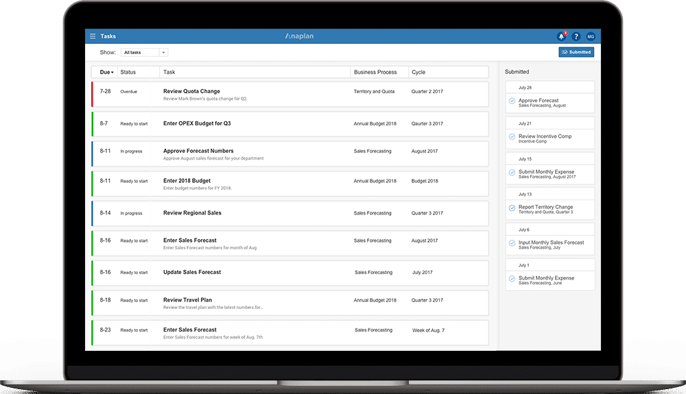 Anaplan Workflow Mockup