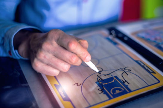 playbook markings on basketball court